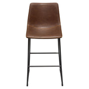 Theo Set of (2) Bar Height Chairs in Chocolate Leatherette w/ Black Metal Base by Diamond Sofa - Furniture City (CA)l