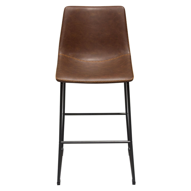 Theo Set of (2) Bar Height Chairs in Chocolate Leatherette w/ Black Metal Base by Diamond Sofa - Furniture City (CA)l