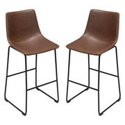 Theo Set of (2) Bar Height Chairs in Chocolate Leatherette w/ Black Metal Base by Diamond Sofa - Furniture City (CA)l