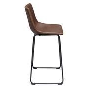 Theo Set of (2) Bar Height Chairs in Chocolate Leatherette w/ Black Metal Base by Diamond Sofa - Furniture City (CA)l