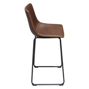 Theo Set of (2) Bar Height Chairs in Chocolate Leatherette w/ Black Metal Base by Diamond Sofa - Furniture City (CA)l