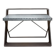 Barclay Zinc Top Writing Desk w/ Mango Wood & Iron Base by Diamond Sofa - Furniture City (CA)l