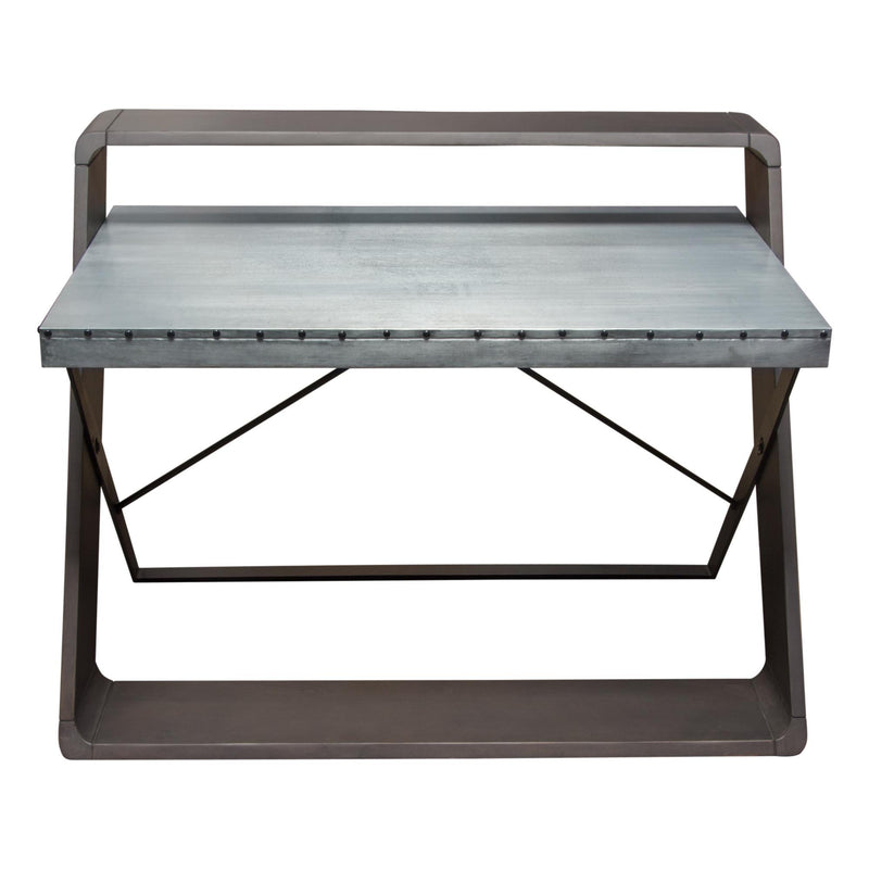 Barclay Zinc Top Writing Desk w/ Mango Wood & Iron Base by Diamond Sofa - Furniture City (CA)l
