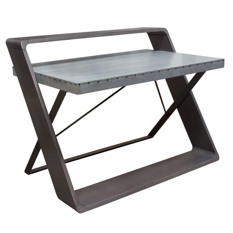 Barclay Zinc Top Writing Desk w/ Mango Wood & Iron Base by Diamond Sofa - Furniture City (CA)l