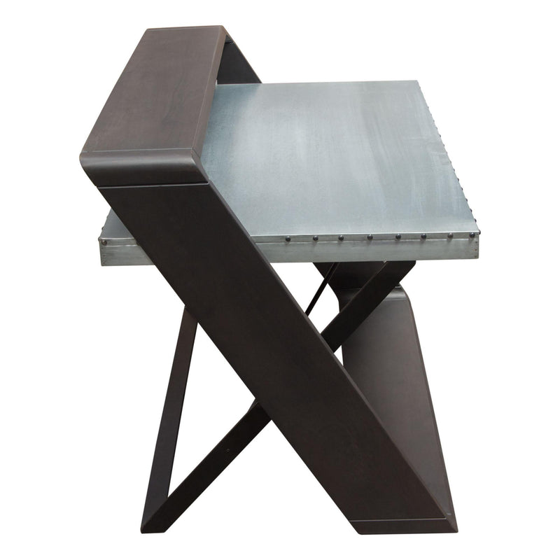 Barclay Zinc Top Writing Desk w/ Mango Wood & Iron Base by Diamond Sofa - Furniture City (CA)l