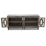 Bastille 76" 4-Door Solid Mango Wood Sideboard in Walnut Grey Finish w/ Black Iron Legs by Diamond Sofa - Furniture City (CA)l