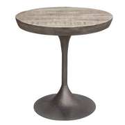 Beckham 30" Round Dining Table w/ Solid Mango Wood Top in Grey Finish w/ Gun Metal Base by Diamond Sofa - Furniture City (CA)l