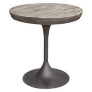 Beckham 30" Round Dining Table w/ Solid Mango Wood Top in Grey Finish w/ Gun Metal Base by Diamond Sofa - Furniture City (CA)l