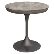 Beckham 30" Round Dining Table w/ Solid Mango Wood Top in Grey Finish w/ Gun Metal Base by Diamond Sofa - Furniture City (CA)l