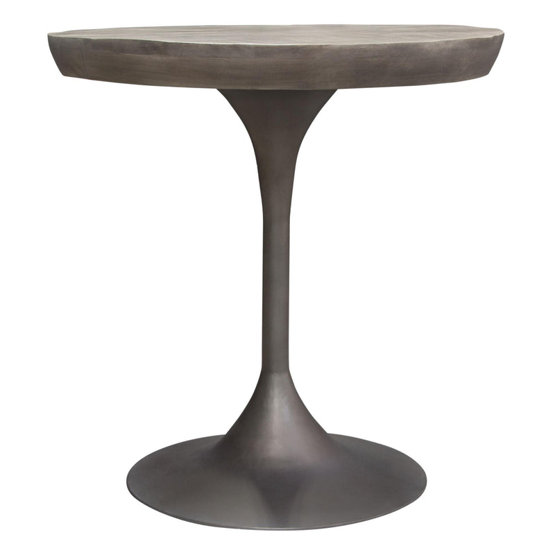 Beckham 30" Round Dining Table w/ Solid Mango Wood Top in Grey Finish w/ Gun Metal Base by Diamond Sofa - Furniture City (CA)l