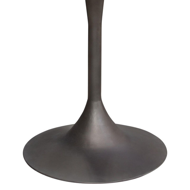 Beckham 30" Round Dining Table w/ Solid Mango Wood Top in Grey Finish w/ Gun Metal Base by Diamond Sofa - Furniture City (CA)l