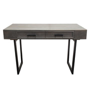 Hammond 2-Drawer Writing Desk in Solid Mango Wood Grey Finish & Black Iron Legs by Diamond Sofa - Furniture City (CA)l