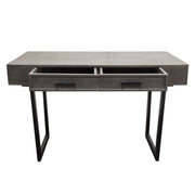 Hammond 2-Drawer Writing Desk in Solid Mango Wood Grey Finish & Black Iron Legs by Diamond Sofa - Furniture City (CA)l