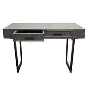 Hammond 2-Drawer Writing Desk in Solid Mango Wood Grey Finish & Black Iron Legs by Diamond Sofa - Furniture City (CA)l