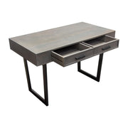 Hammond 2-Drawer Writing Desk in Solid Mango Wood Grey Finish & Black Iron Legs by Diamond Sofa - Furniture City (CA)l