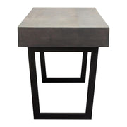 Hammond 2-Drawer Writing Desk in Solid Mango Wood Grey Finish & Black Iron Legs by Diamond Sofa - Furniture City (CA)l