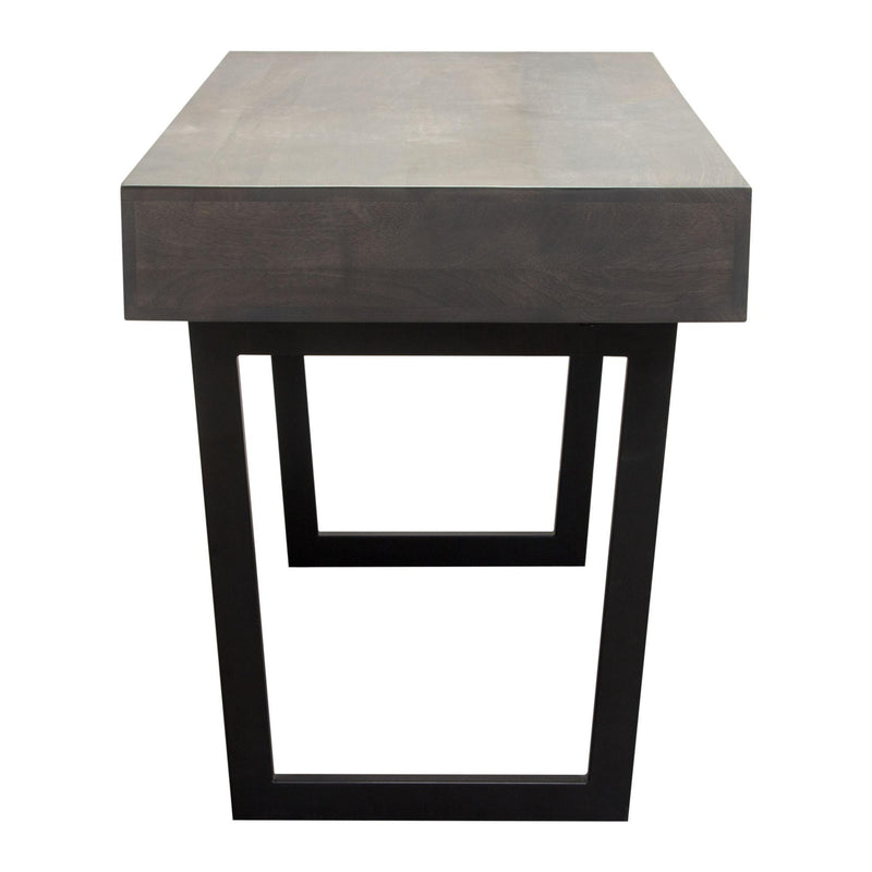 Hammond 2-Drawer Writing Desk in Solid Mango Wood Grey Finish & Black Iron Legs by Diamond Sofa - Furniture City (CA)l