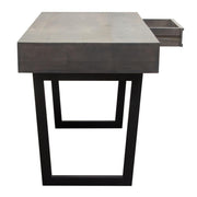 Hammond 2-Drawer Writing Desk in Solid Mango Wood Grey Finish & Black Iron Legs by Diamond Sofa - Furniture City (CA)l
