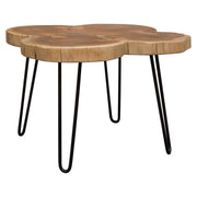 Joss Natural Acacia One of a Kind Live Edge Square Cocktail Table w/ Black Hairpin Legs by Diamond Sofa - Furniture City (CA)l
