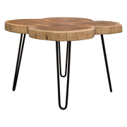 Joss Natural Acacia One of a Kind Live Edge Square Cocktail Table w/ Black Hairpin Legs by Diamond Sofa - Furniture City (CA)l
