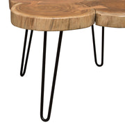 Joss Natural Acacia One of a Kind Live Edge Square Cocktail Table w/ Black Hairpin Legs by Diamond Sofa - Furniture City (CA)l
