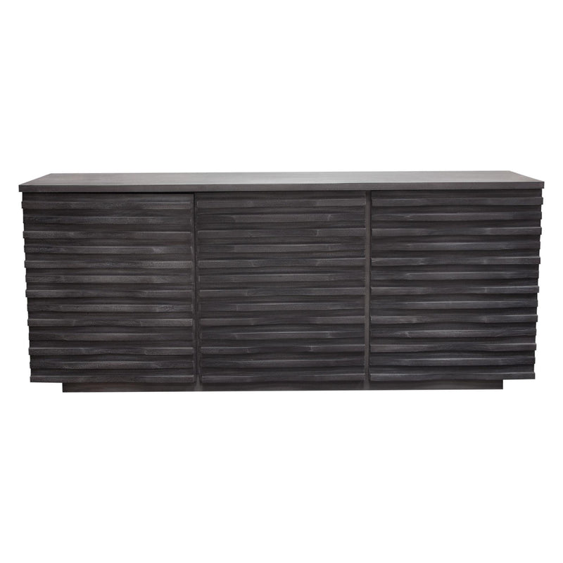 Bastille 69" 3-Door Solid Acacia Wood Sideboard in Smoke Grey Finish by Diamond Sofa - Furniture City (CA)l