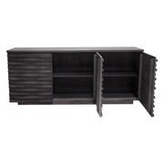 Bastille 69" 3-Door Solid Acacia Wood Sideboard in Smoke Grey Finish by Diamond Sofa - Furniture City (CA)l