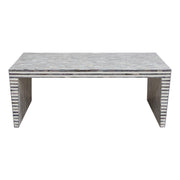 Mosaic Cocktail Table w/ Bone Inlay in Linear Pattern by Diamond Sofa - Furniture City (CA)l