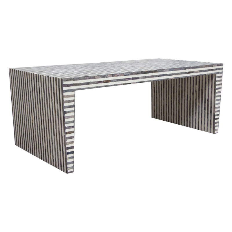 Mosaic Cocktail Table w/ Bone Inlay in Linear Pattern by Diamond Sofa - Furniture City (CA)l