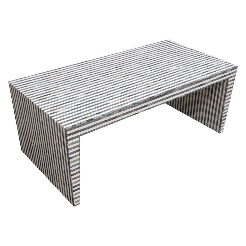 Mosaic Cocktail Table w/ Bone Inlay in Linear Pattern by Diamond Sofa - Furniture City (CA)l