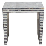 Mosaic End Table w/ Bone Inlay in Linear Pattern by Diamond Sofa - Furniture City (CA)l
