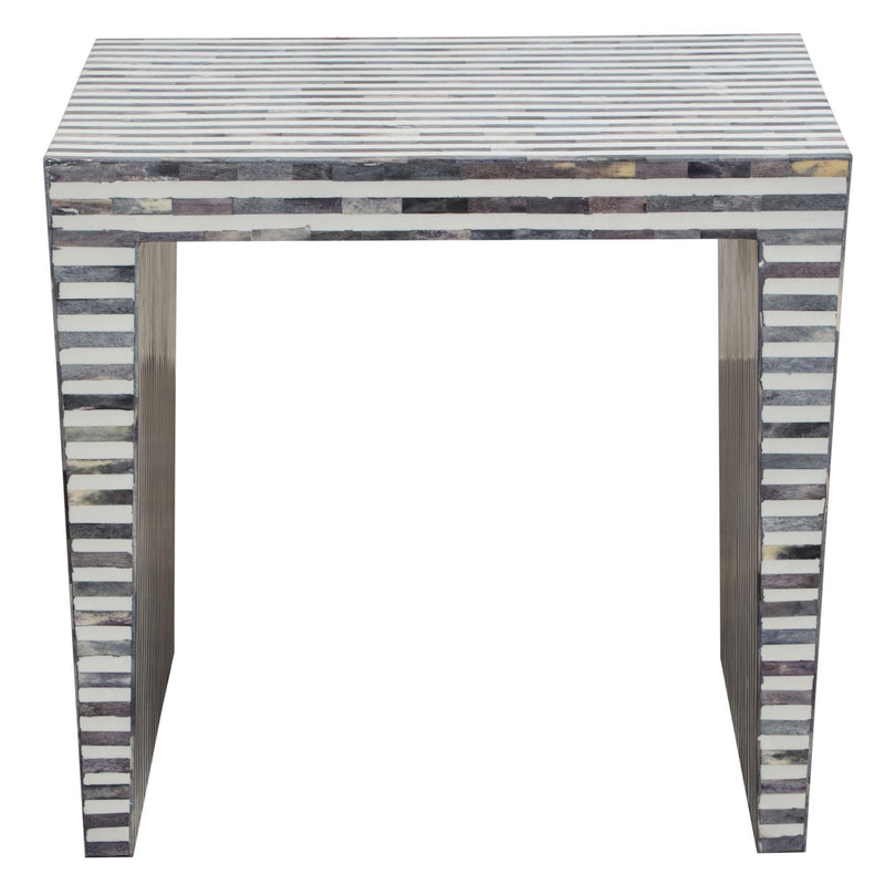Mosaic End Table w/ Bone Inlay in Linear Pattern by Diamond Sofa - Furniture City (CA)l