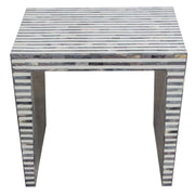 Mosaic End Table w/ Bone Inlay in Linear Pattern by Diamond Sofa - Furniture City (CA)l