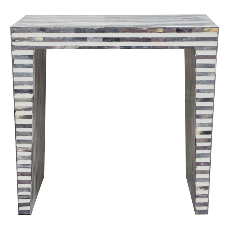 Mosaic End Table w/ Bone Inlay in Linear Pattern by Diamond Sofa - Furniture City (CA)l