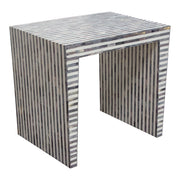 Mosaic End Table w/ Bone Inlay in Linear Pattern by Diamond Sofa - Furniture City (CA)l