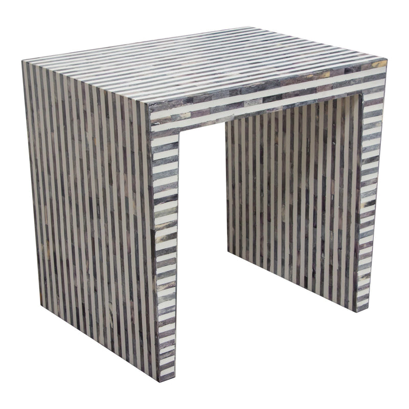 Mosaic End Table w/ Bone Inlay in Linear Pattern by Diamond Sofa - Furniture City (CA)l