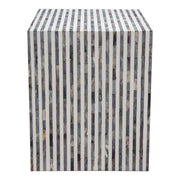 Mosaic End Table w/ Bone Inlay in Linear Pattern by Diamond Sofa - Furniture City (CA)l