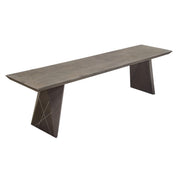 Motion Solid Mango Wood Dining/Accent Bench in Smoke Grey Finish w/ Silver Metal Inlay by Diamond Sofa - Furniture City (CA)l