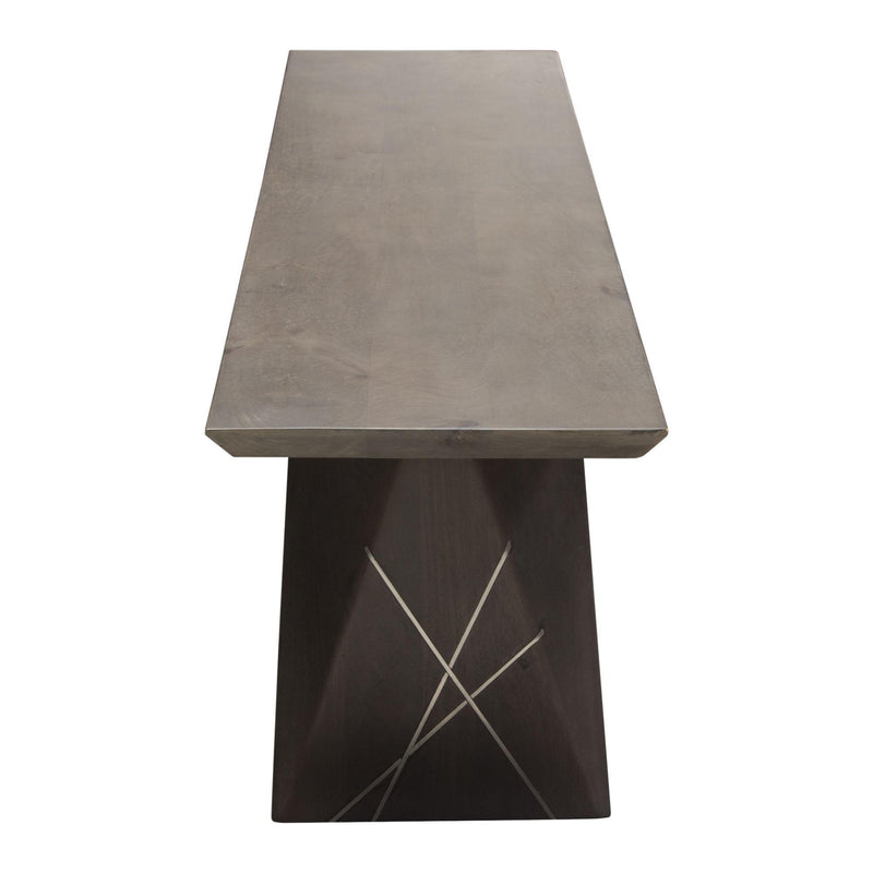 Motion Solid Mango Wood Dining/Accent Bench in Smoke Grey Finish w/ Silver Metal Inlay by Diamond Sofa - Furniture City (CA)l