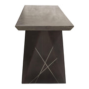 Motion Solid Mango Wood Dining/Accent Bench in Smoke Grey Finish w/ Silver Metal Inlay by Diamond Sofa - Furniture City (CA)l