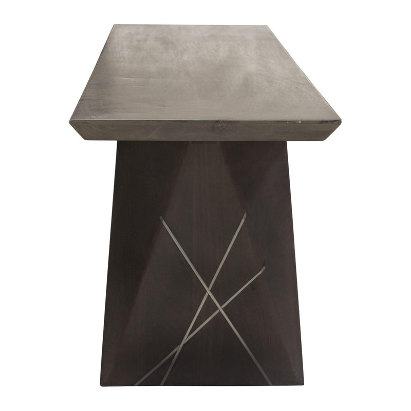 Motion Solid Mango Wood Dining/Accent Bench in Smoke Grey Finish w/ Silver Metal Inlay by Diamond Sofa - Furniture City (CA)l