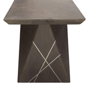 Motion Solid Mango Wood Dining/Accent Bench in Smoke Grey Finish w/ Silver Metal Inlay by Diamond Sofa - Furniture City (CA)l