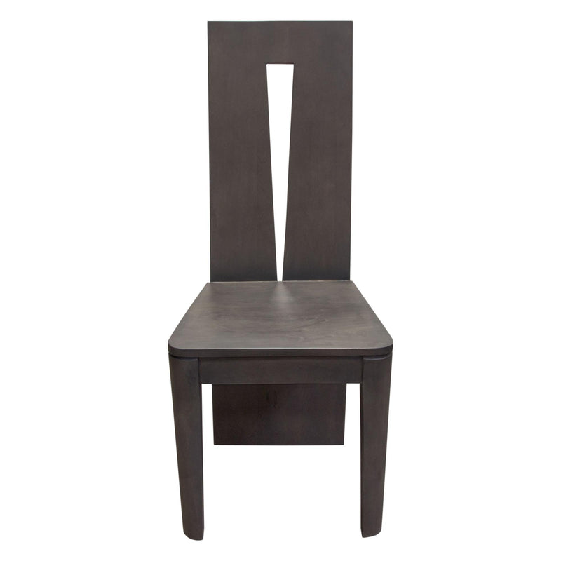Motion 2-Pack Solid Mango Wood Dining Chair in Smoke Grey Finish w/ Silver Metal Inlay by Diamond Sofa - Furniture City (CA)l