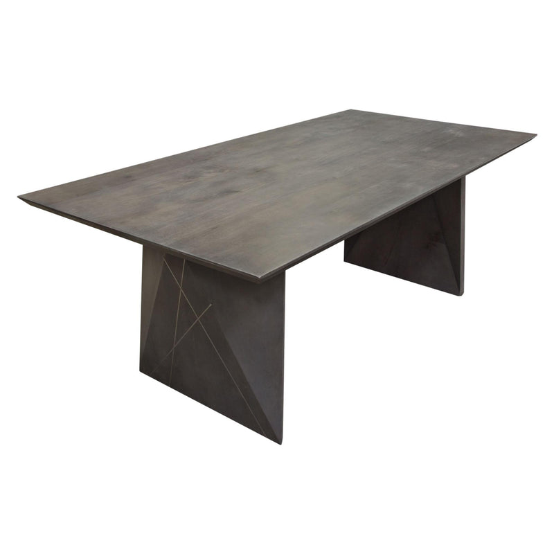 Motion Solid Mango Wood Dining Table in Smoke Grey Finish w/ Silver Metal Inlay by Diamond Sofa - Furniture City (CA)l