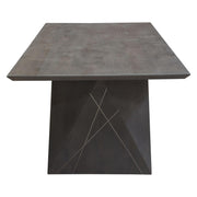 Motion Solid Mango Wood Dining Table in Smoke Grey Finish w/ Silver Metal Inlay by Diamond Sofa - Furniture City (CA)l