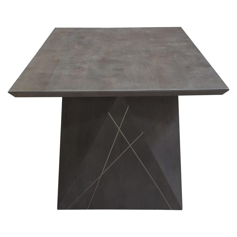 Motion Solid Mango Wood Dining Table in Smoke Grey Finish w/ Silver Metal Inlay by Diamond Sofa - Furniture City (CA)l