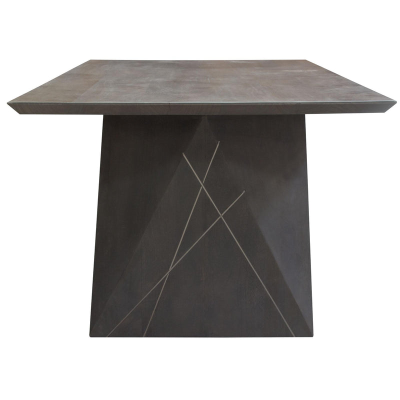 Motion Solid Mango Wood Dining Table in Smoke Grey Finish w/ Silver Metal Inlay by Diamond Sofa - Furniture City (CA)l