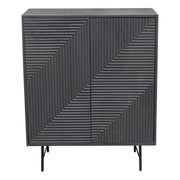 Neo 2-Door Solid Mango Wood High Cabinet in Smoke Grey Finish w/ Gun Metal Finished Base by Diamond Sofa - Furniture City (CA)l