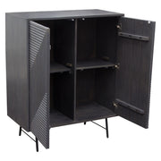 Neo 2-Door Solid Mango Wood High Cabinet in Smoke Grey Finish w/ Gun Metal Finished Base by Diamond Sofa - Furniture City (CA)l