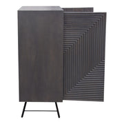 Neo 2-Door Solid Mango Wood High Cabinet in Smoke Grey Finish w/ Gun Metal Finished Base by Diamond Sofa - Furniture City (CA)l